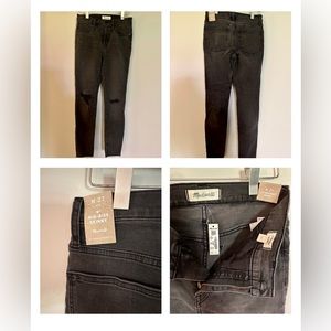 Madewell 9” Mid-Rise Skinny Jeans in Black Sea, Size 27, NWT